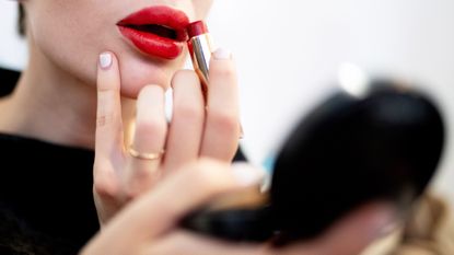 Nail, Lip, Red, Skin, Beauty, Finger, Eyebrow, Hand, Lipstick, Cheek, 