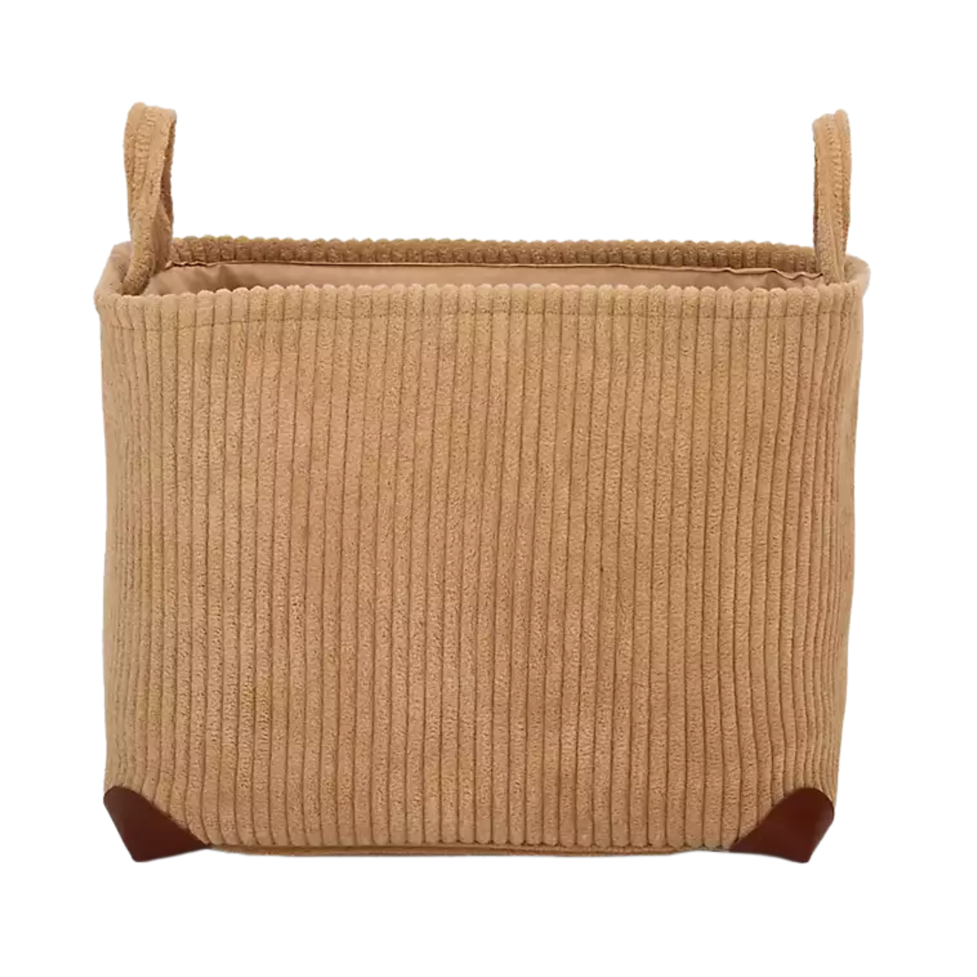 a corduroy storage basket