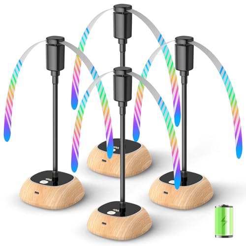 Edvision Rechargeable Fly Fans for Tables, Portable Outdoor Food Fans to Keep Fly Away, Table Fan With Led Display, 360&amp;deg; Flexible Fly Spinners for Table, Party, Picnic, Bbq and Party 4pack (oak)