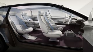 Interior view of the Volvo Concept Recharge car.