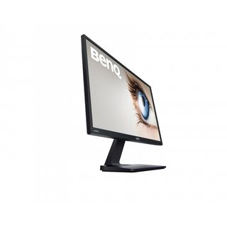 BenQ GW2270 på en hvid baggrund med et øje og BenQ-logoet på skærmen
