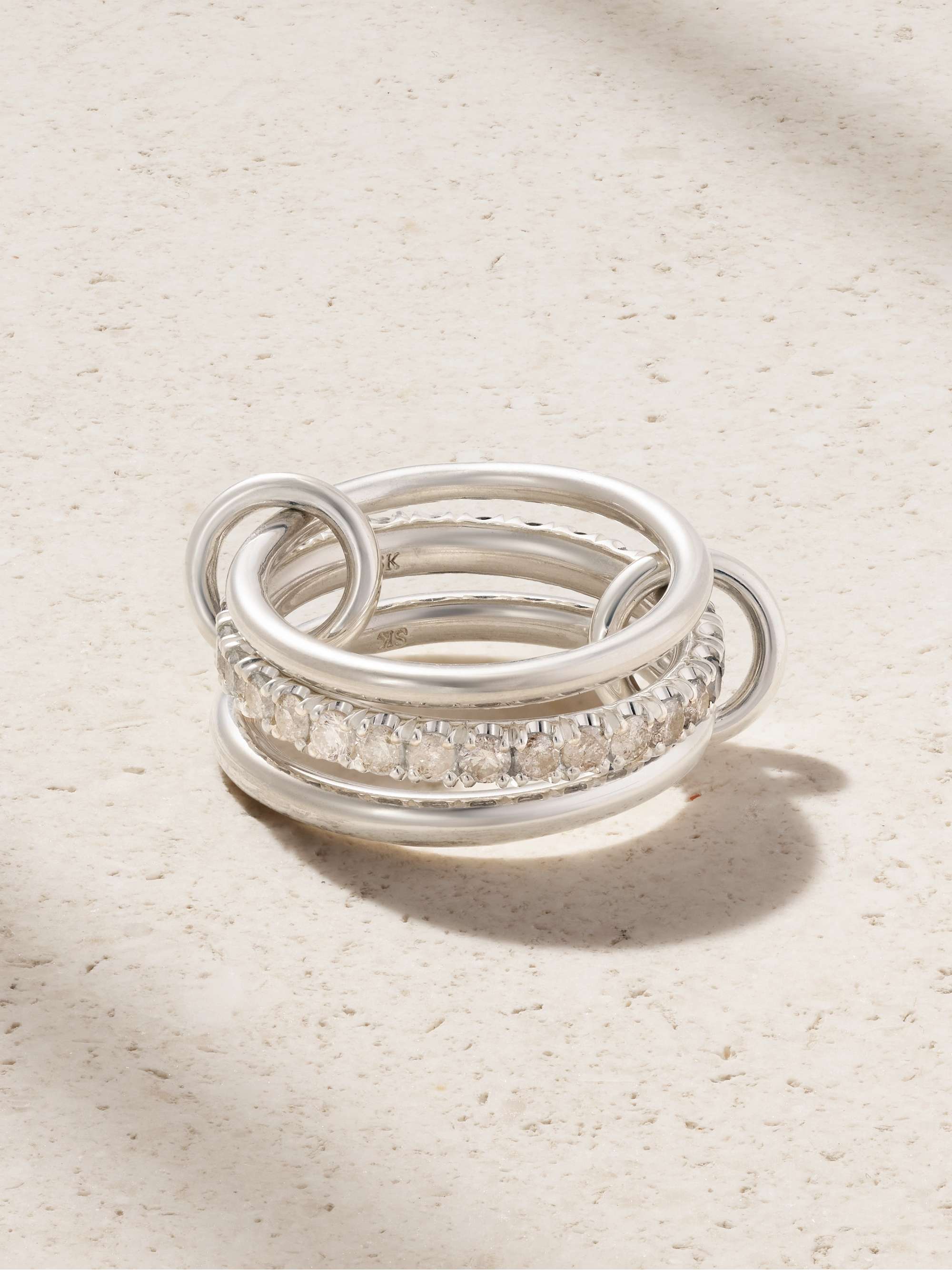 Petunia Sterling Silver Diamond Ring