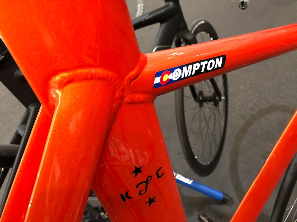 Katie Compton's track bike gets the personal touch
