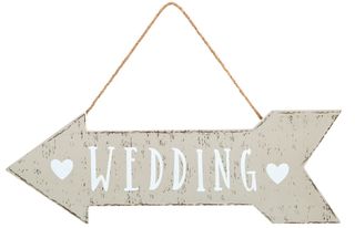 wedding arrow sign with white background