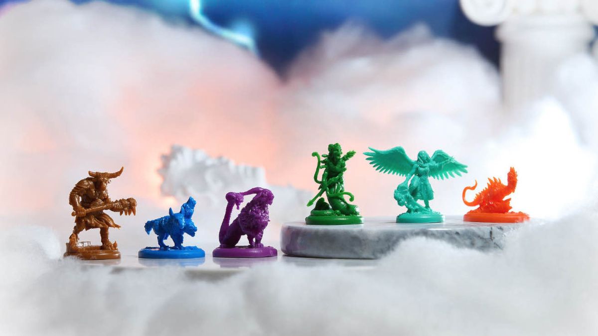 A lineup of the enemies in Horrified: Greek Monsters on a cloudy environment