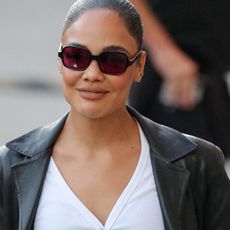 LOS ANGELES, CA - OCTOBER 28: Tessa Thompson is seen on October 28, 2025 in Los Angeles, California.