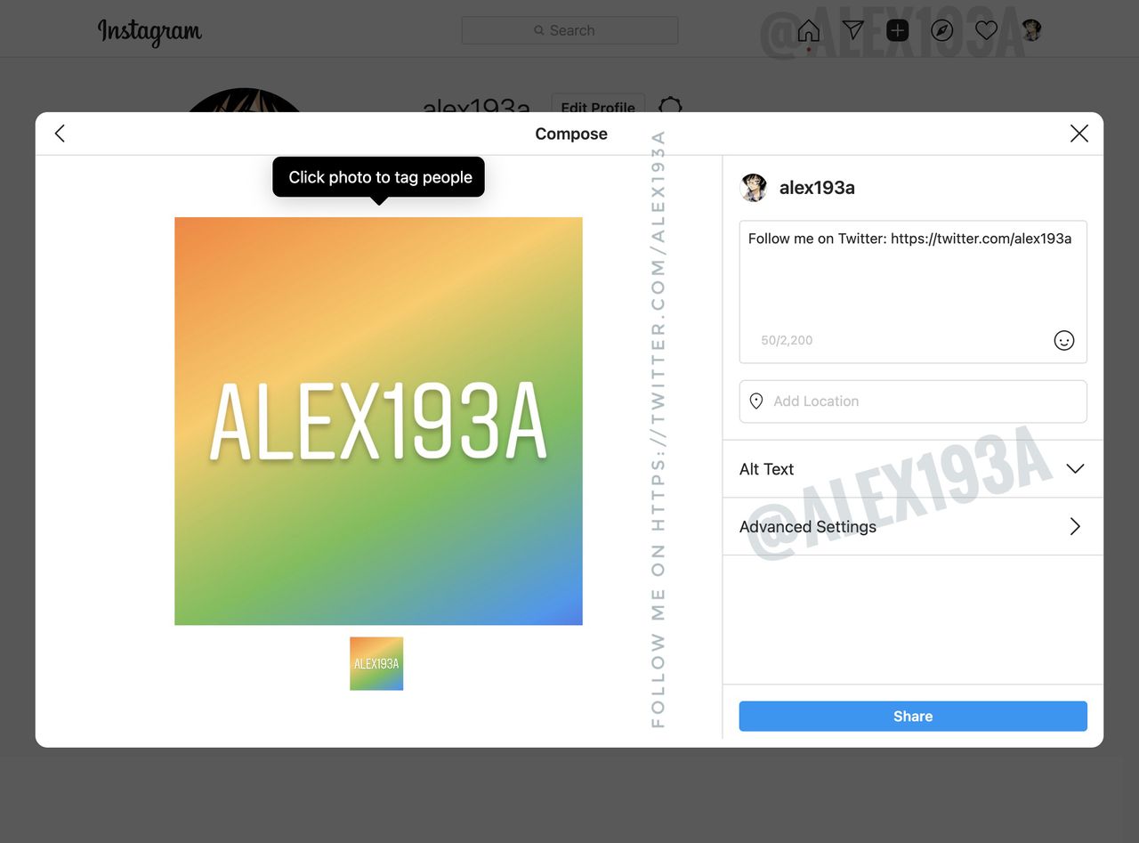 Instagram desktop development