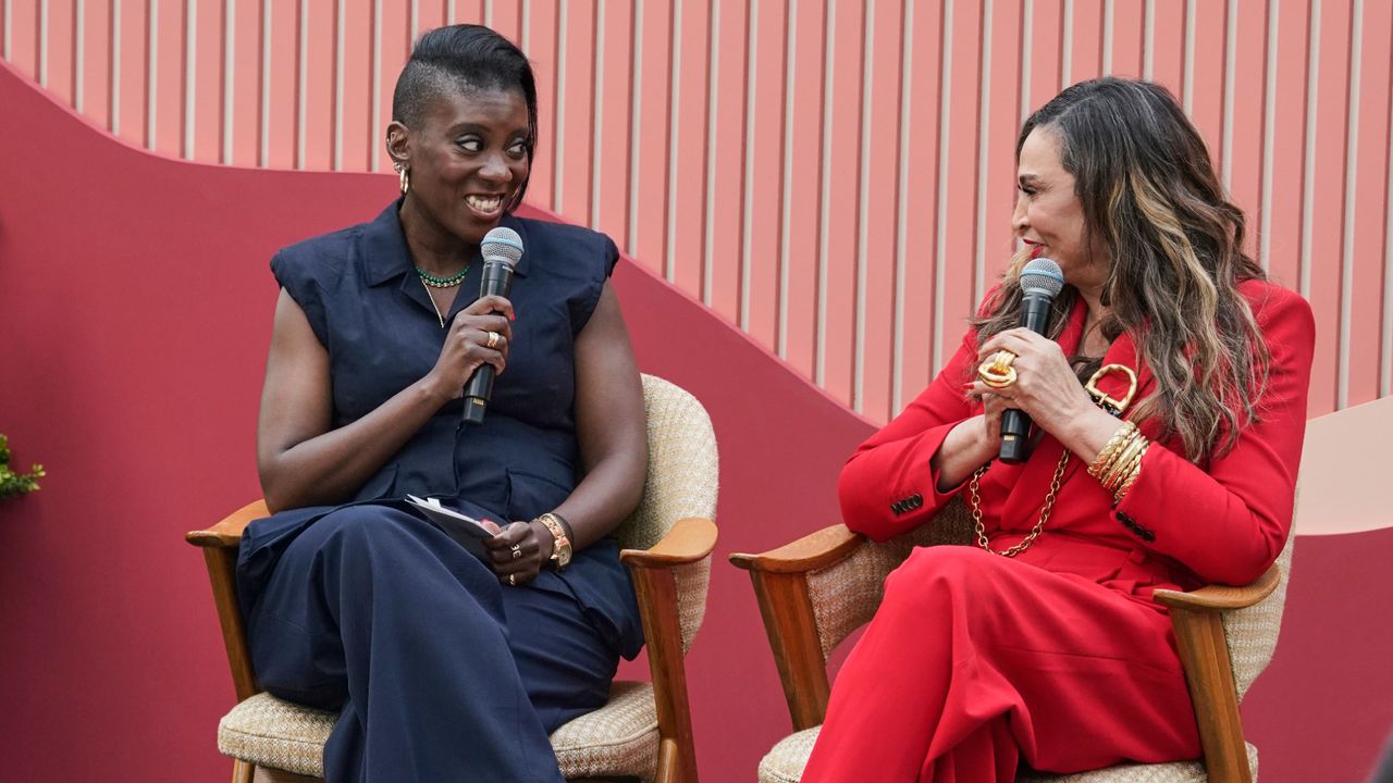 Nikki Ogunnaike and Tina Knowles at Power Play