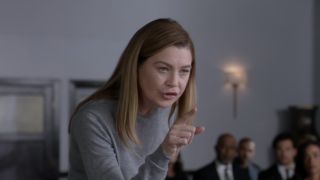 Meredith confronting the doctor who killed Derek