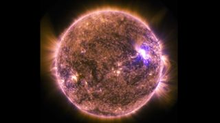 The sun emitted a mid-level solar flare, an M7.9-class, peaking at 4:16 a.m. EDT on June 25, 2015. NASA’s Solar Dynamics Observatory, which watches the sun constantly, captured an image of the event.