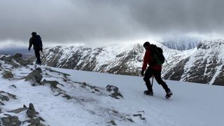 ridge walking with crampons