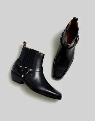 The Santiago Western Ankle Boot in Leather