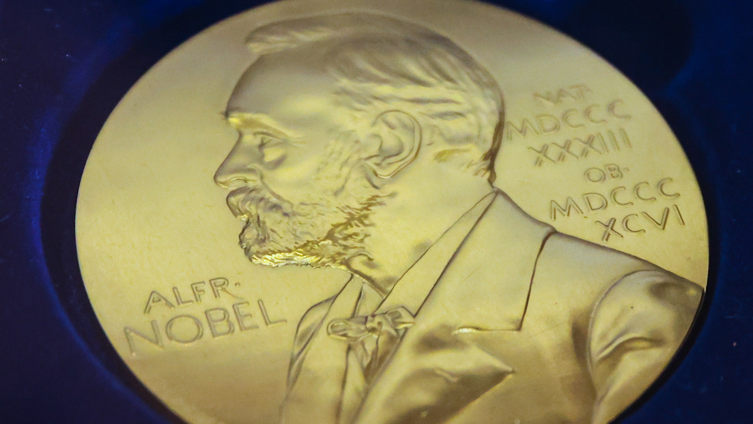 A photograph of the Nobel Prize in Literature, awarded in 1996. 