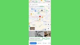 How to share a Google Maps location on Android step 1: Tap location, then tap location name or address