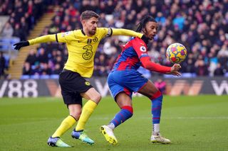 Crystal Palace’s Michael Olise dragged a chance wide
