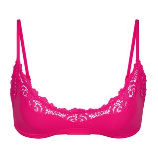 Fits Everybody Corded Lace Scoop Bralette | Neon Rose