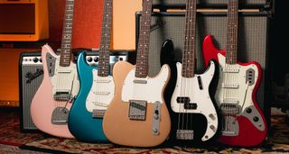 The Fender Vintera III series offers period correct specs and promises golden era tones — and here five from the range are lined up in formation.