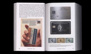 Spread of Caps lock book, winner of Dutch Design Awards 2022, showing credit card design