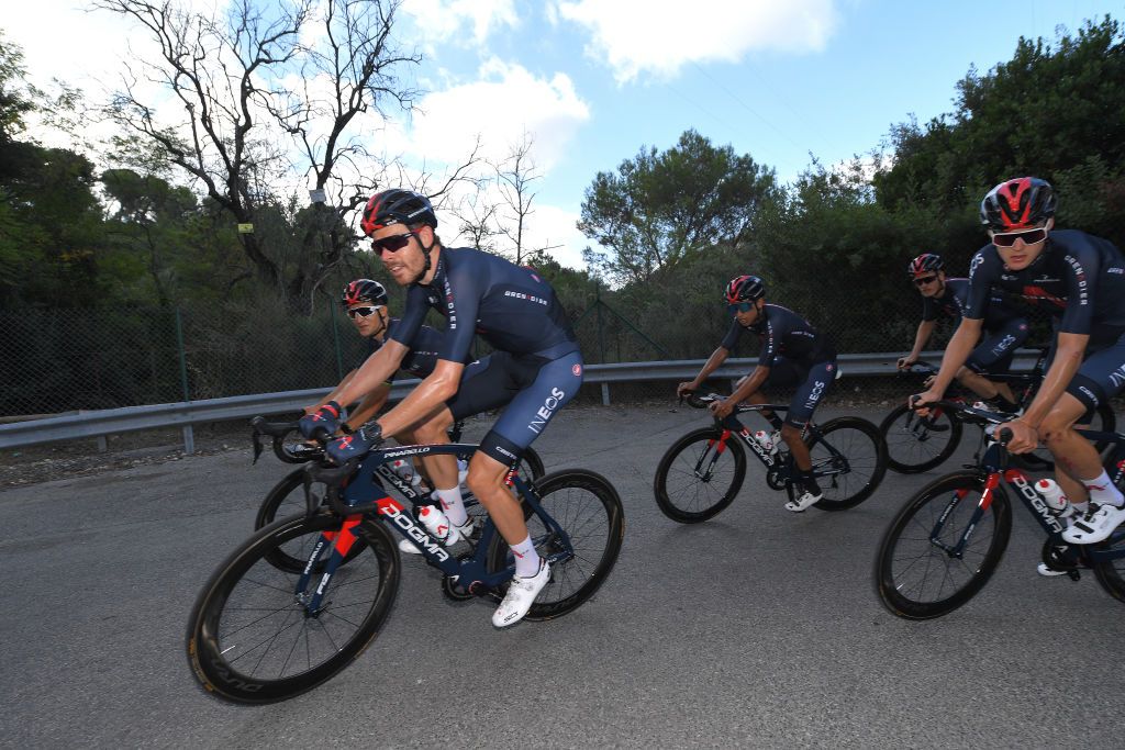 NICE FRANCE AUGUST 27 Luke Rowe of The United Kingdom and Team INEOS Grenadiers during the Team INEOS Grenadiers Training TDF2020 LeTour on August 27 2020 in Nice France Photo by Tim de WaeleGetty Images