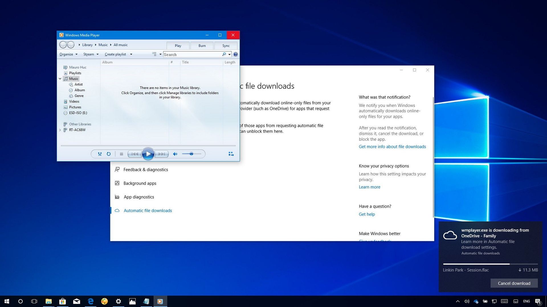 How to unblock apps to download files stored in the cloud on Windows 10 ...