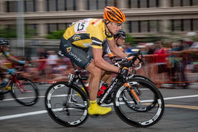 Tom Zirbel (Optum) staying protected near the front.