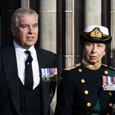 Prince Andrew and Princess Anne after the funeral service of Queen Elizabeth II on September 19, 2022 in London, England