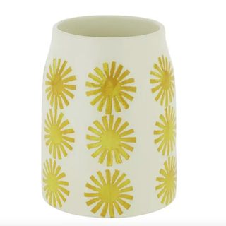 Habitat Doolin Off White Vase With Yellow Sun Print