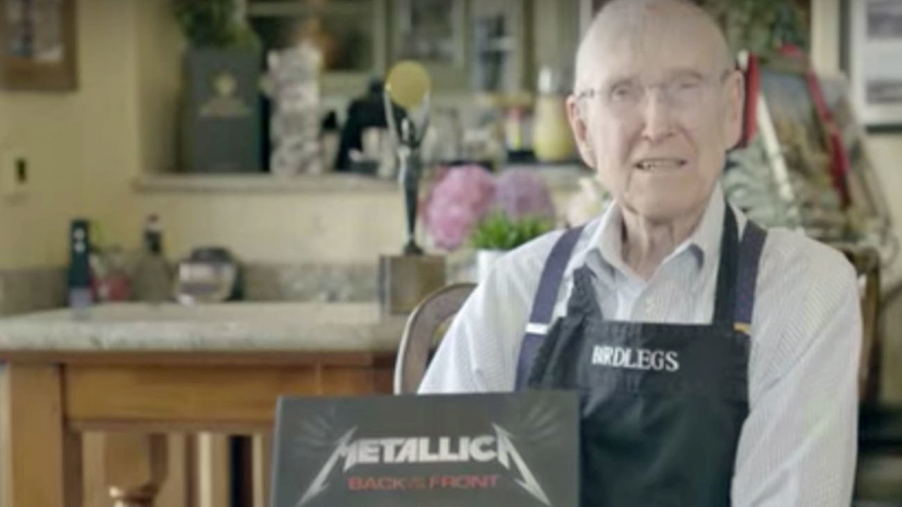 A picture of Ray Burton with his copy of Metallica: Back To The Front