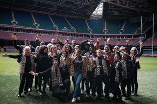 Motsi's choir get to enjoy the international rugby pitch in Cardiff.