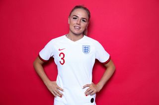Alex Greenwood of England poses for a portrait during the official FIFA Women's World Cup 2019 portrait session at Radisson Blu Hotel Nice on June 06, 2019 in Nice, France.