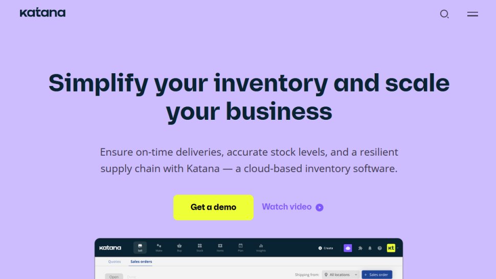 Katana MRP website screenshot (June 2025).