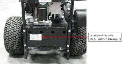 Craftsman riding mower tag location.
