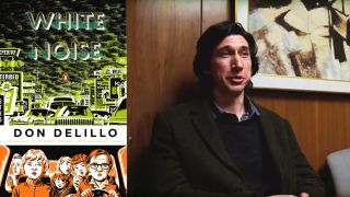 White Noise book cover and Adam Driver in Marriage Story