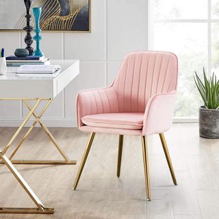 Altobene modern velvet accent chair in pink
