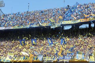 Boca Juniors fans at the Bombonera during a game against fierce rivals River Plate in October 2023.