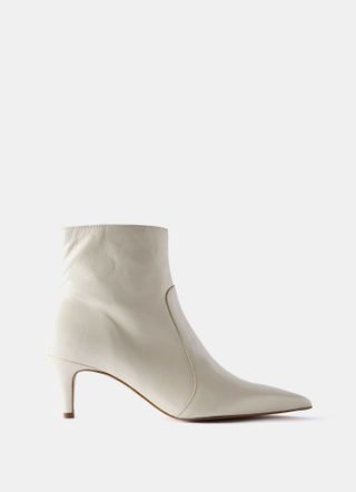 White Ankle Kitten Heel Boots