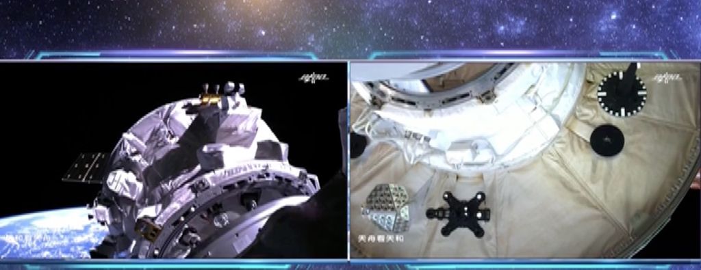 China's New Tianzhou 4 Cargo Ship Docks With Tiangong Space Station ...