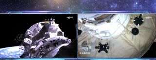 China's robotic Tianzhou 4 cargo spacecraft docks with the Tianhe module on May 9, 2022.