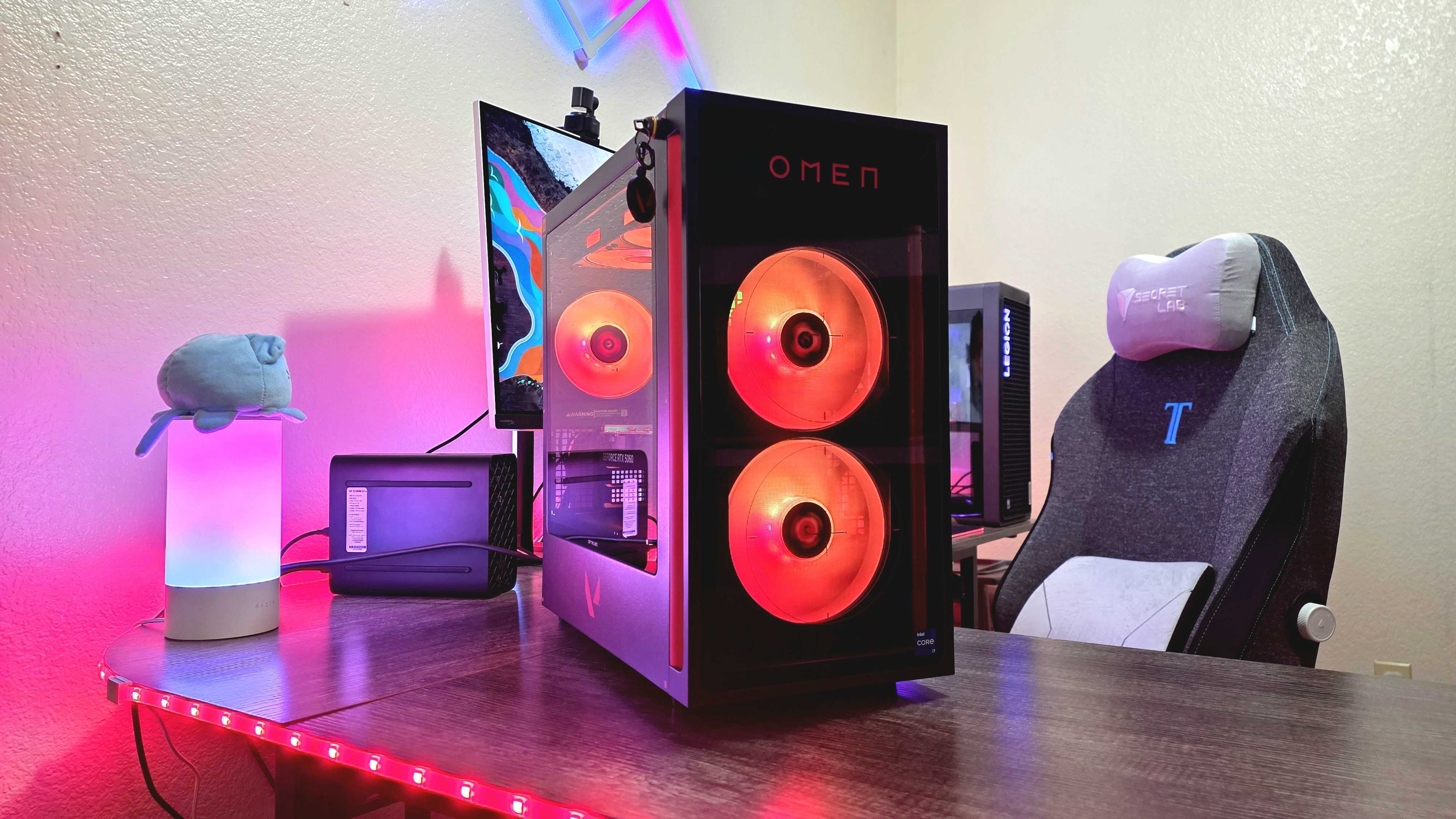 Image of the HP OMEN 35L VALORANT Limited Edition pre-built desktop gaming PC.