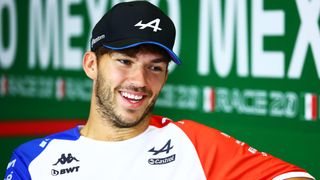 Pierre Gasly of France and Alpine F1 attends the Drivers Press Conference during previews ahead of the F1 Grand Prix of Mexico