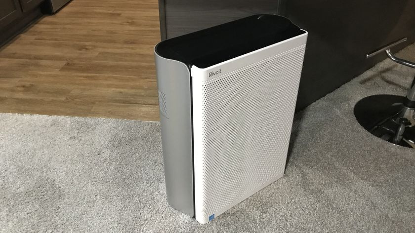 Levoit EverestAir air purifier in reviewer&#039;s kitchen-living room