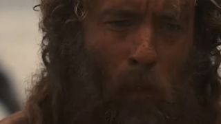 Tom Hanks with a huge beard in Cast Away