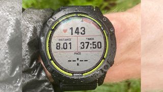 Data on the display of the Garmin Enduro running watch