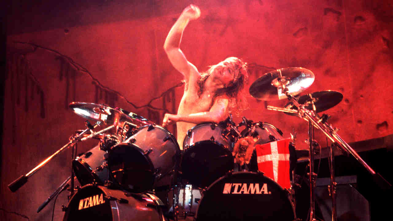 Metallica&amp;rsquo;s Lars Ulrich performing onstage in 1989