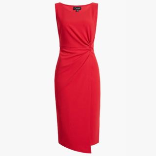 red midi dress