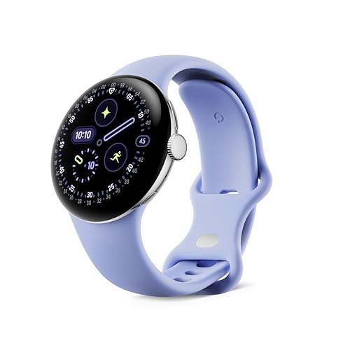 Google Pixel Watch 4 (41 Mm) - Android Smartwatch With Domed Display, Comprehensive Health and Fitness Tracking and Help From Gemini - Polished Silver Aluminium Case - Iris Active Band - Wi-Fi