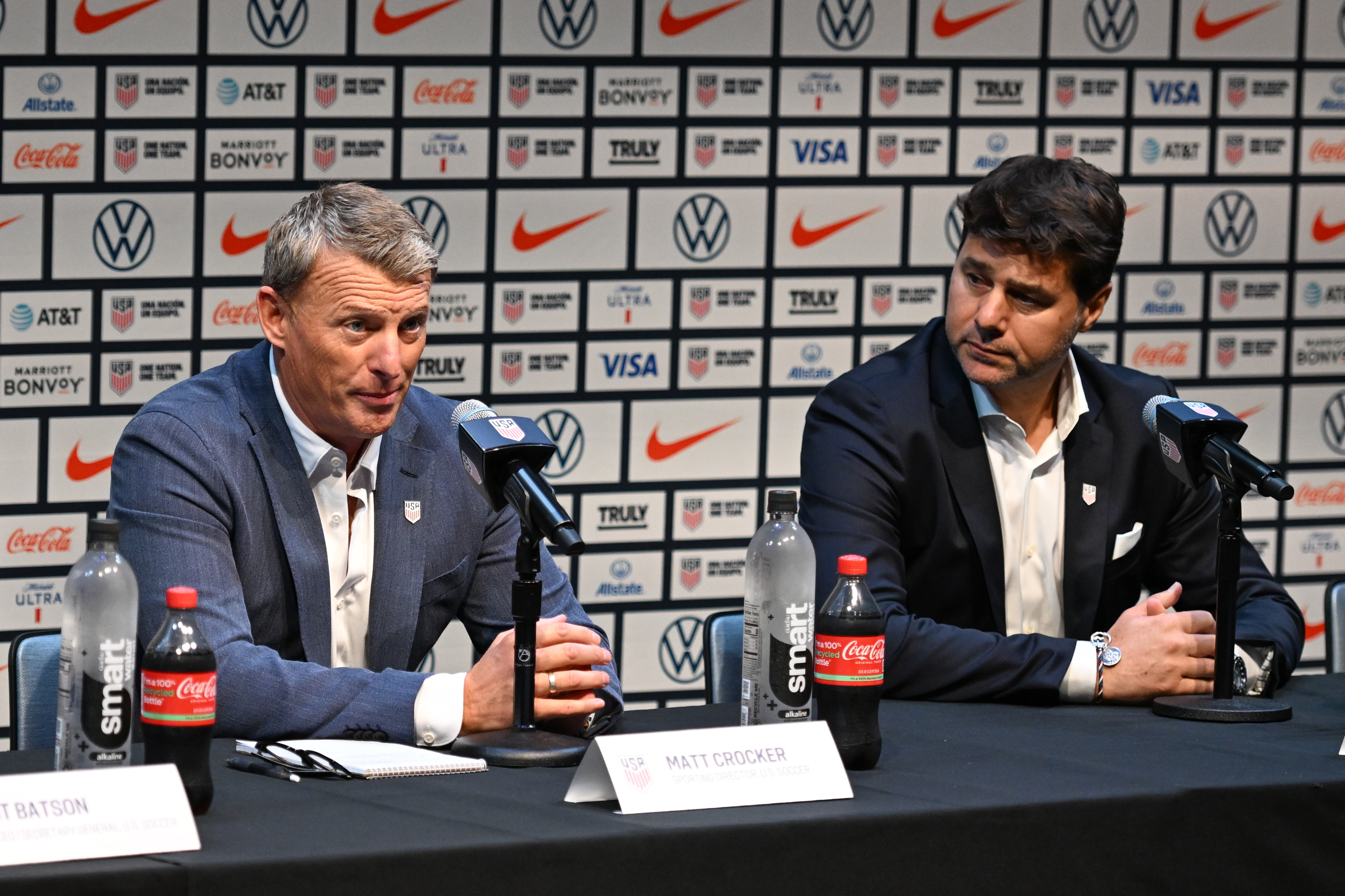 NEW YORK, NEW YORK - SEPTEMBER 13: Matt Crocker speaks during Mauricio Pochettino&amp;rsquo;s first press conference as head coach of the U.S. Men&amp;rsquo;s National Team at Hudson Yards on September 13, 2024 in New York City. (Photo by Stephen Nadler/ISI Photos/Getty Images)
