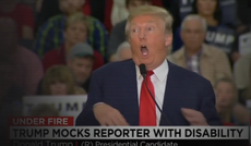 Donald Trump mocks a disabled reporter.
