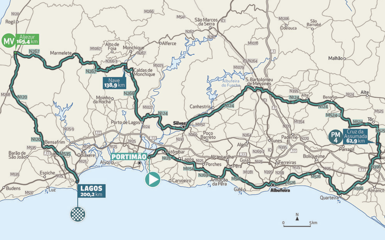 Volta ao Algarve 2023 maps
