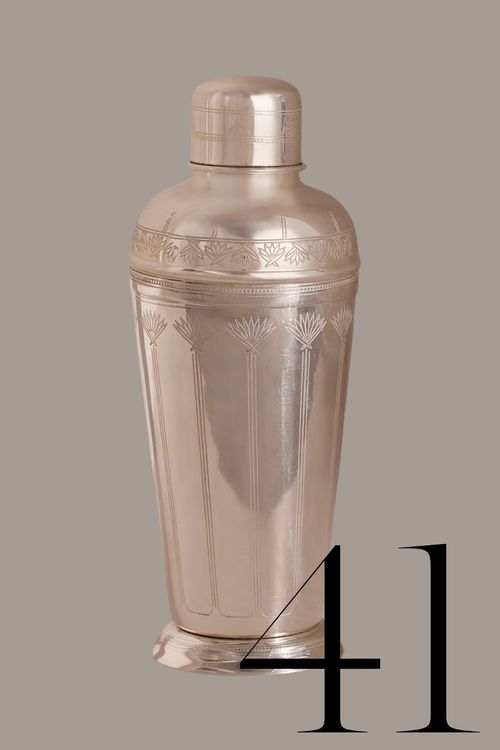 Rochester Engraved Silver Cocktail Shaker
